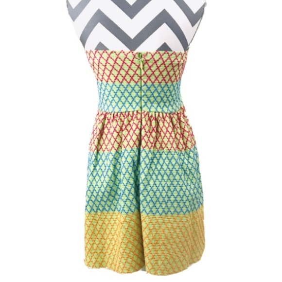 WOW Couture Multicolor Strapless Mini Summer Sun Dress - Women’s Size L - Picture 5 of 10